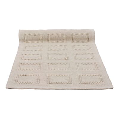 tapis en coton tissé Quadro lin moyen