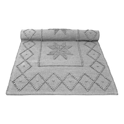 woven cotton rug Star light gray medium