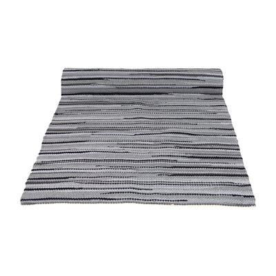 alfombra tejida de algodón, Rayas, gris, mediana
