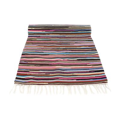 tapis en coton tissé, Stripy, couleurs mixmatch, moyen