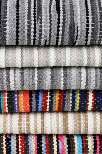 tapis en coton tissé, Stripy, couleurs mixmatch, moyen 2