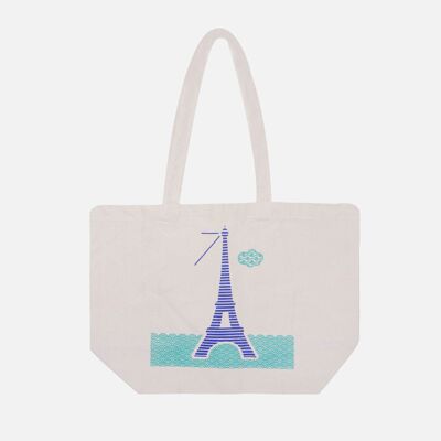 Eiffel Tower tote the Seine turquoise (set of 4)