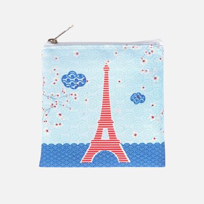 Flower and Eiffel Tower pouch (set of 4)