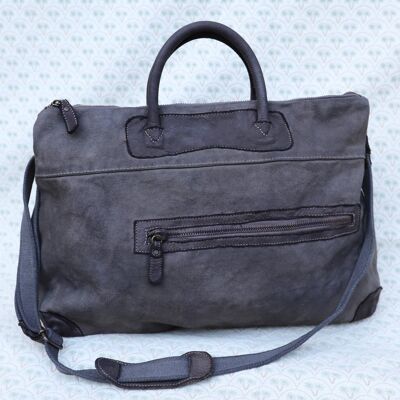 761 - Gray large tote bag, fabric bags, weekend bags, travel bag