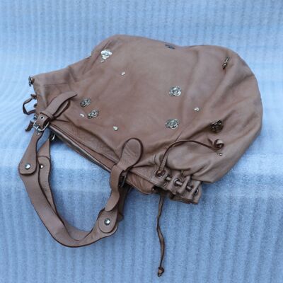 744 - Super soft mocha bucket bag - Leather bags for the weekend