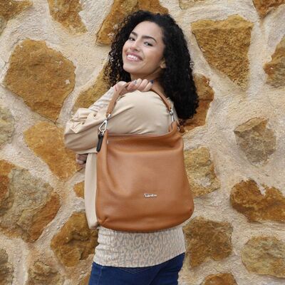 604 - Caramel handbag - Shoulder bag, Leather bags, Shoulder bags
