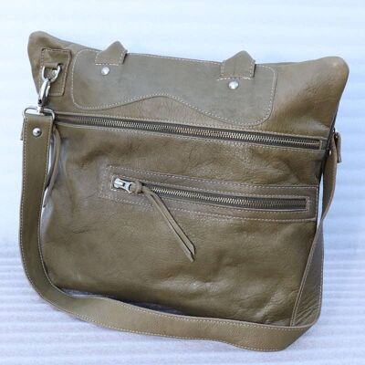 707 Style Original - Military green leather tote bags