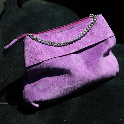674 Borsa Betty - Lilac Suede Bags with Studs, Handbags