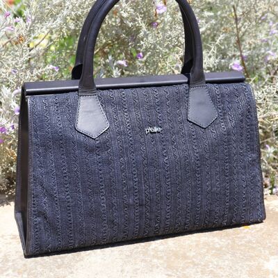 664 Black Soul - large bag, leather bag, bag with handles, tote bag