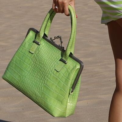 587 - Crocodile effect, Classic model bag, Handles bag, Tote bags