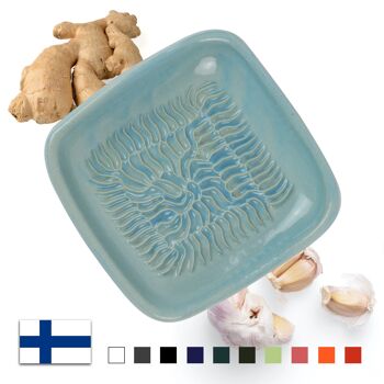 ANCKERAMIC Finland Original Grater - Râpe en céramique comme râpe à noix de muscade, râpe à ail, râpe à gingembre, fabriquée en Finlande (bleu clair) ... 1