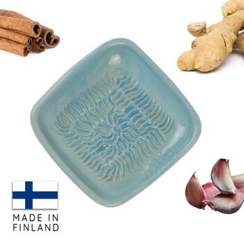 ANCKERAMIC Finland Original Grater - Râpe en céramique comme râpe à noix de muscade, râpe à ail, râpe à gingembre, fabriquée en Finlande (bleu clair) ... 2