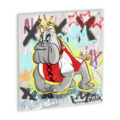 Amsterdam Bulldog Canvas Wit_40 x 40 cm