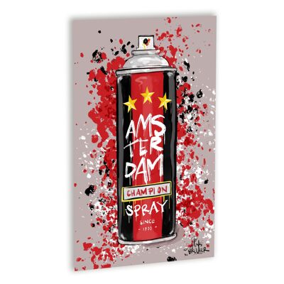 Amsterdam Champion spray Canvas Wit_60 x 80 cm