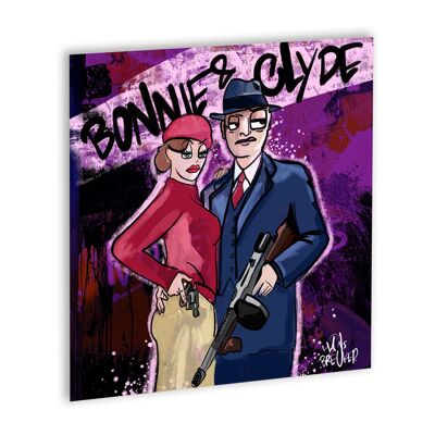 Bonnie & Clyde Canvas Wit_40 x 40 cm