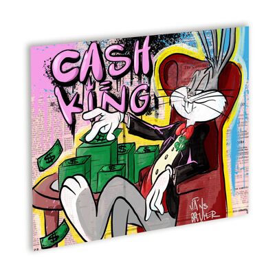 Bugs Cash is King Canvas Wit_40 x 30 cm