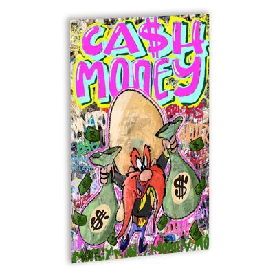 Cash money Canvas Zwart_30 x 40 cm