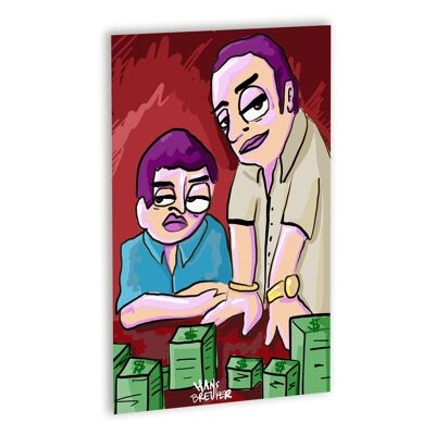 Counting money Canvas Wit_30 x 40 cm