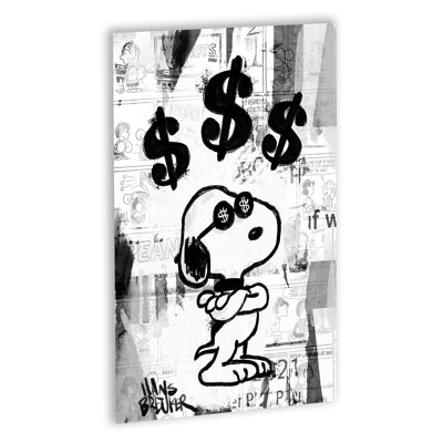 Dollar boss Snoopy Canvas Wit_30 x 40 cm