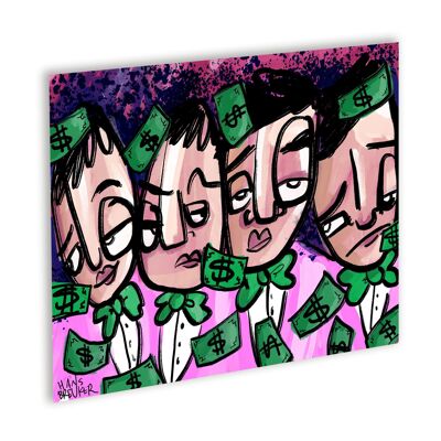 Dollarparty Canvas Zwart_40 x 30 cm