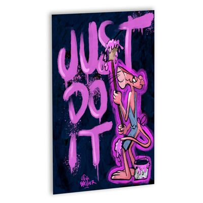 Just do it pink Canvas Zwart_60 x 80 cm