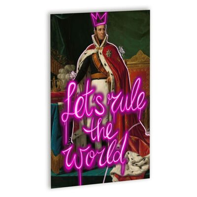 Let's Rule the World king Canvas Zwart_60 x 80 cm