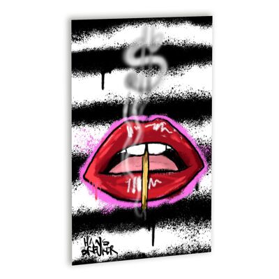 Lips Canvas Zwart_30 x 40 cm