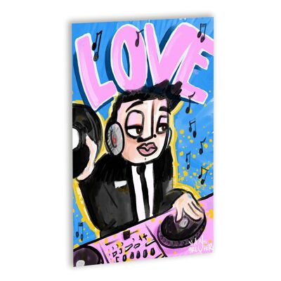 Love DJ Canvas Zwart_60 x 80 cm