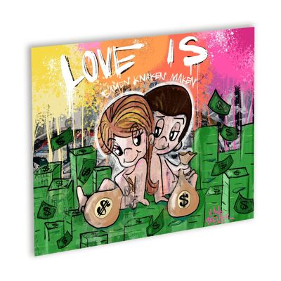 Love is ... Samen knaken maken Canvas Wit_80 x 60 cm