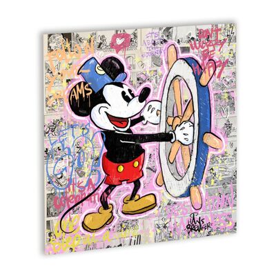 Mickey heading in. Like Canvas Zwart_40 x 40 cm