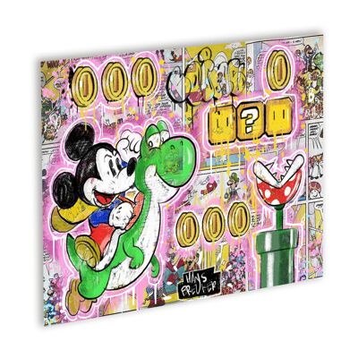 Mickey Mario Canvas Zwart_40 x 30 cm