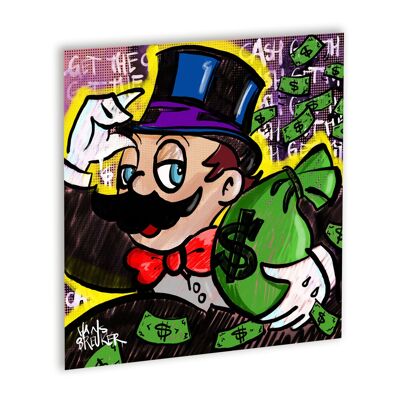 Money Mario Canvas Zwart_40 x 40 cm