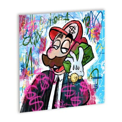 Moneyphone Mario Canvas Wit_40 x 40 cm