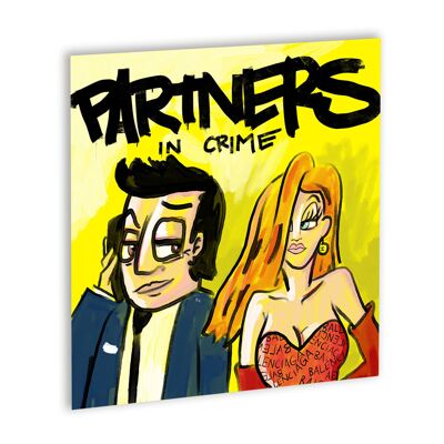 Partners in crime Canvas Wit_40 x 40 cm
