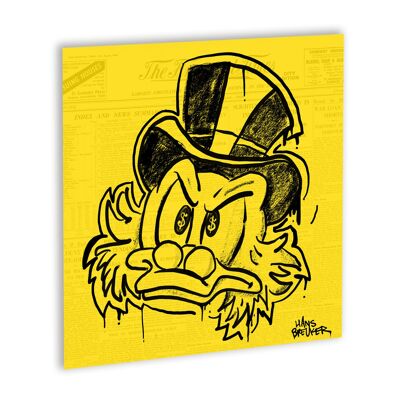Scrooge on yellow Financial Times Canvas Wit_40 x 40 cm