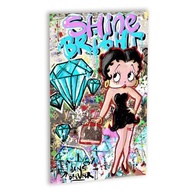 Shine Bright Betty! Canvas Wit_60 x 80 cm