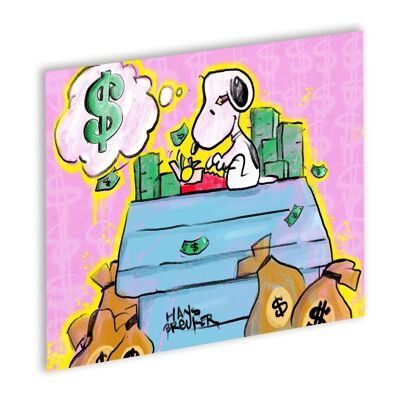 Snoopy buck Canvas Wit_80 x 60 cm