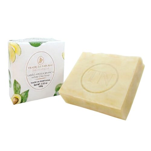 White Clay Solid Soap - Handmade - 100 g - 100% natural ingredients