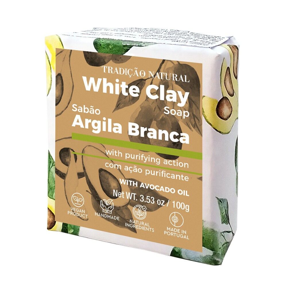 Savon Solide Argile Blanche - Fait Main - 100 g - Ingrédients 100% naturels