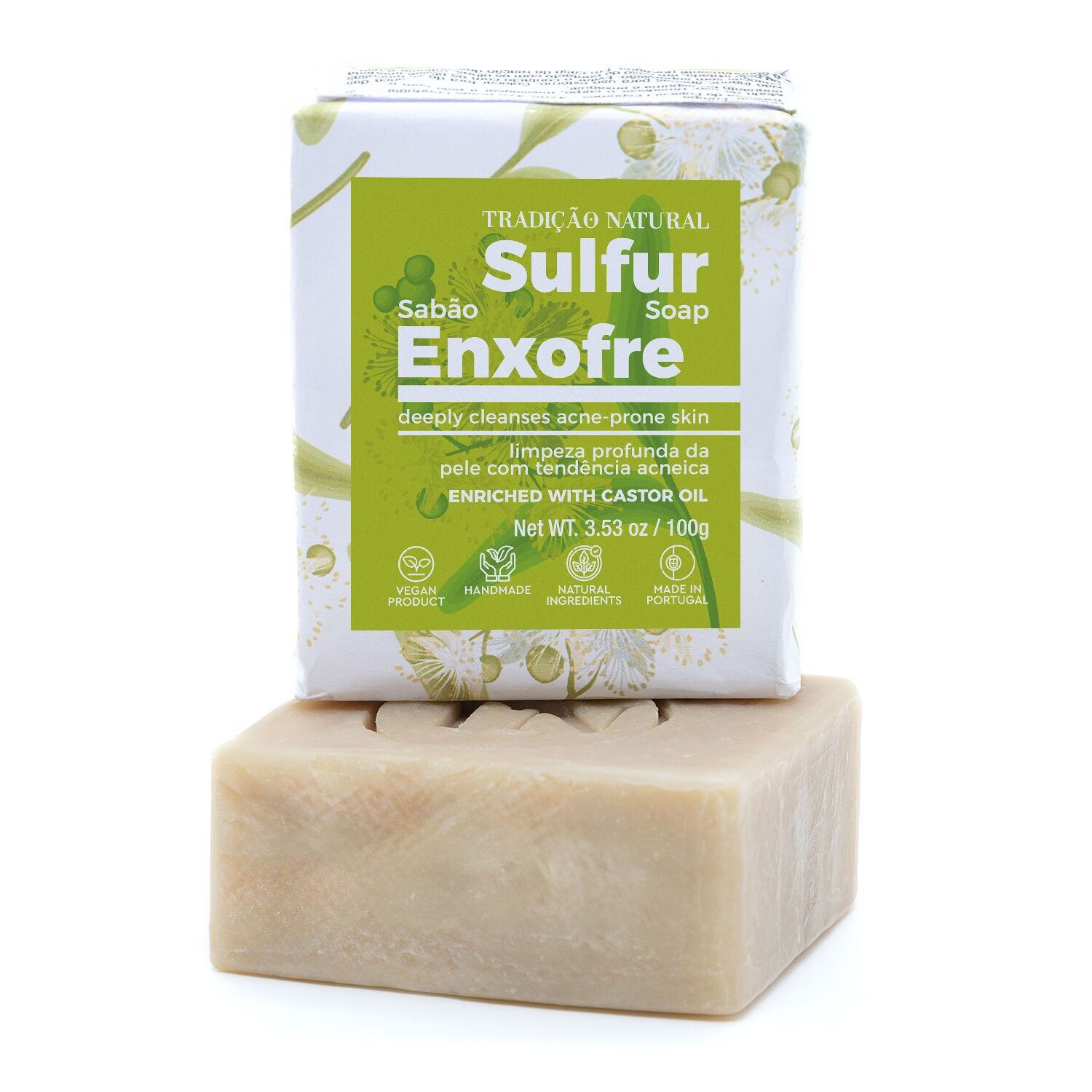 Schwefelfeste Seife – Handgefertigt – 100 g – 100 % natürliche Inhaltsstoffe