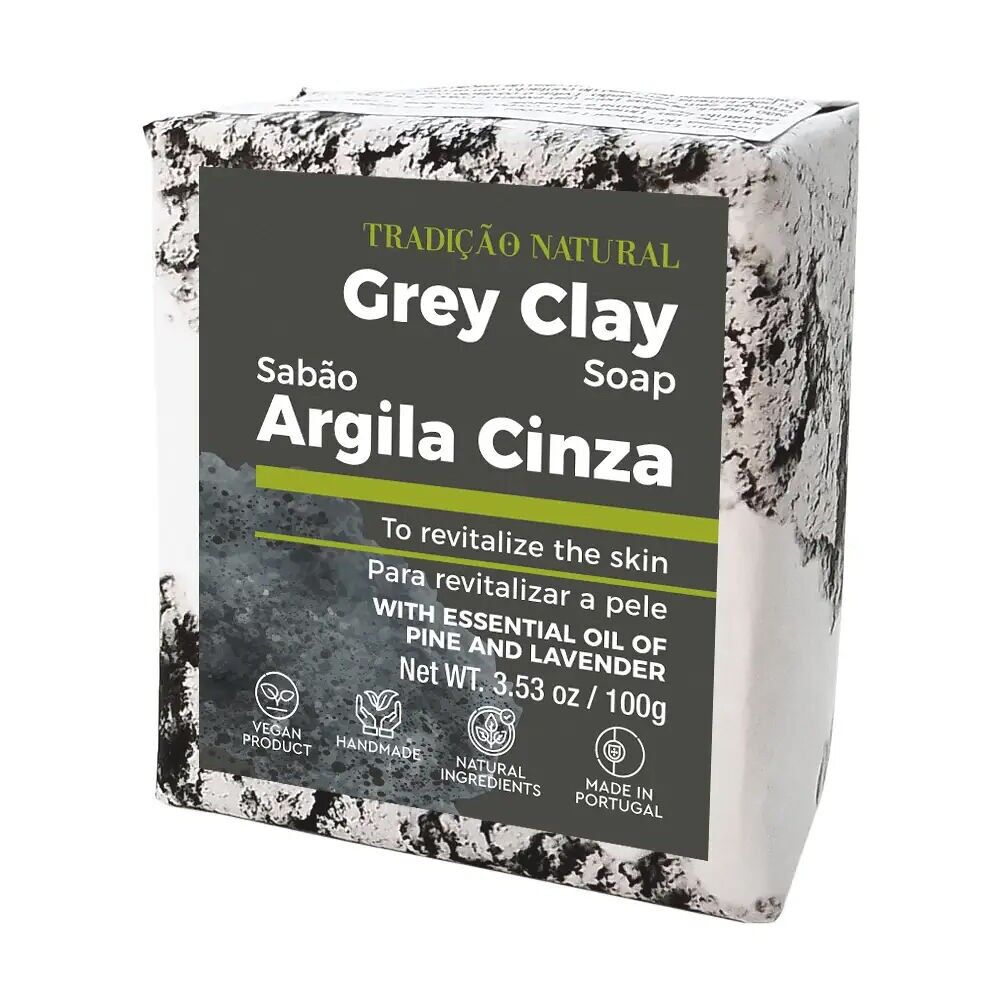 Savon Solide Argile Grise - Fait Main - 100 g - Ingrédients 100% naturels