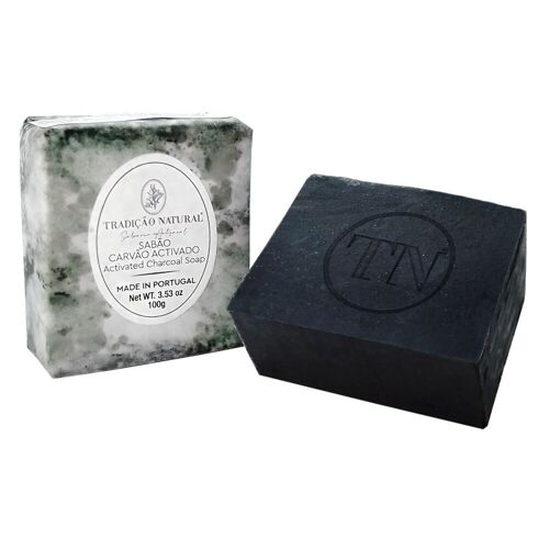Activated Charcoal Solid Soap - Handmade - 100 g - 100% natural ingredients