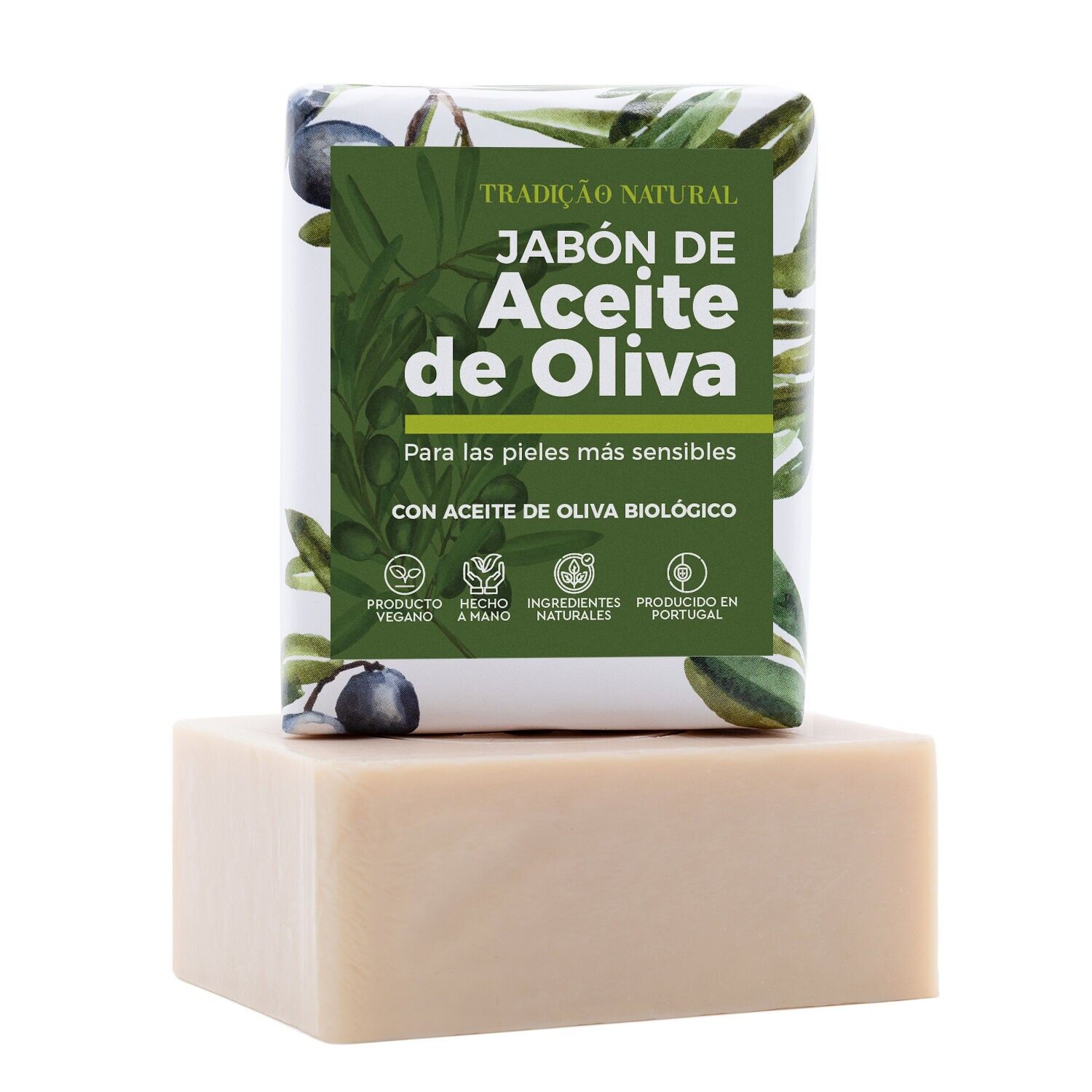 Feste Seife aus 100 % Olivenöl – handgefertigt – 100 g – 100 % natürliche Inhaltsstoffe