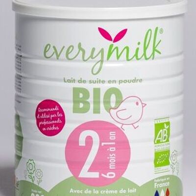 Lait 2 Bio - lait de suite biologique de 6 à 12 mois - lait infantile - EVERYMILK - x12