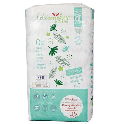Baby diapersecological diapers size 4 – 7 to 18 kilos – 60 diapers