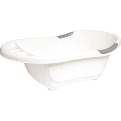 White bathtub with drain plug and non-slip handles - dBb Remond