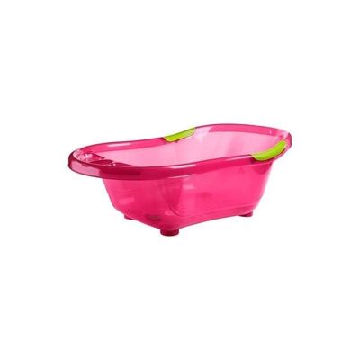 Bañera rosa translúcida con tapón de desagüe y asas antideslizantes - dBb Remond