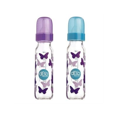 Baby bottle "butterflies" 240ml - dBb Remond (2 colors to choose from)