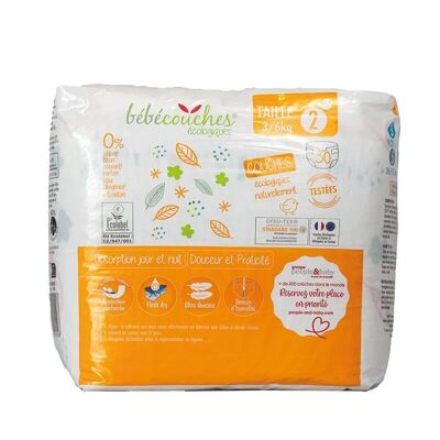 Baby diapersecological diapers size 2 (3-6kg) bag of 30