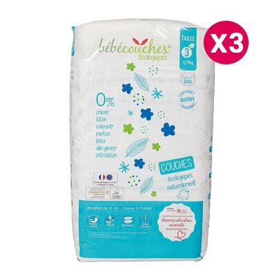 Baby diapersecological diapers size 3 (4-9kg) box of 198